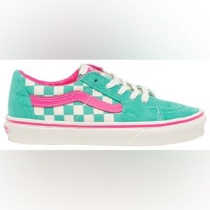 bnwt Vans Sk8-Low Teal Pink Checkerboard